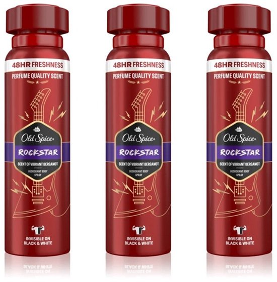 Old Spice Deo Spray Rockstar - Voordeelverpakking 3 x 150 ml