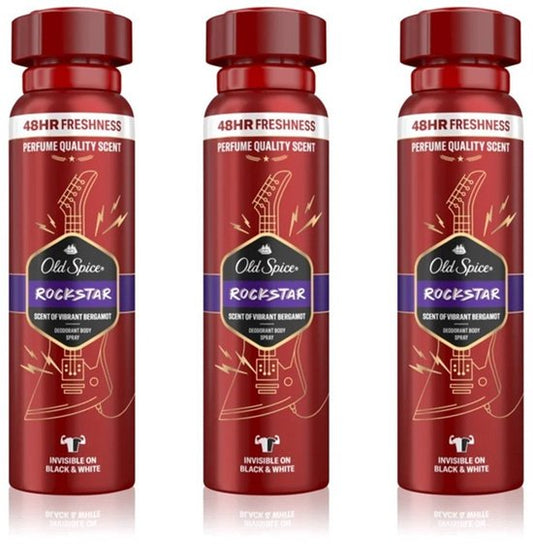 Old Spice Deo Spray Rockstar - Voordeelverpakking 3 x 150 ml