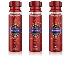 Old Spice Deo Spray Rockstar - Voordeelverpakking 3 x 150 ml