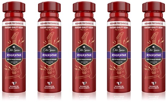 Old Spice Deo Spray Rockstar - Voordeelverpakking 5 x 150 ml