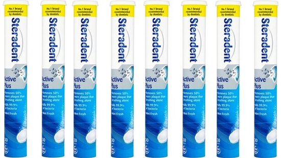 Steradent Reinigingstabletten - Active Plus 8 x 30 Tabletten