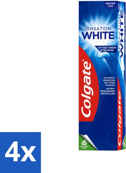 4 x Colgate Tandpasta Sensation White 75 ml - Witte Tanden - Tandpasta - Vlekken Verwijderen - Tandenpolijsten - Colgate Sensation White