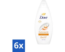 6 x Dove Fruity Nourish - Douchegel - Sulfaatvrij - 250 ml - Douchegel - Dove - Fruity Nourish - Hydraterend - Voedend