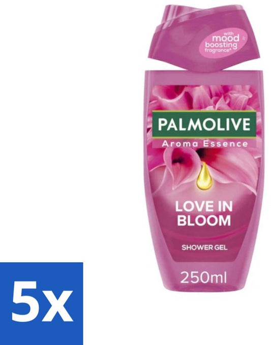 5 x Palmolive - Douchegel - Love in Bloom - Aroma Essence - 250 ml - Douchegel - Geurige Douchegel - Bloemengeur - Verfrissende Douchegel - Hydraterende Douchegel
