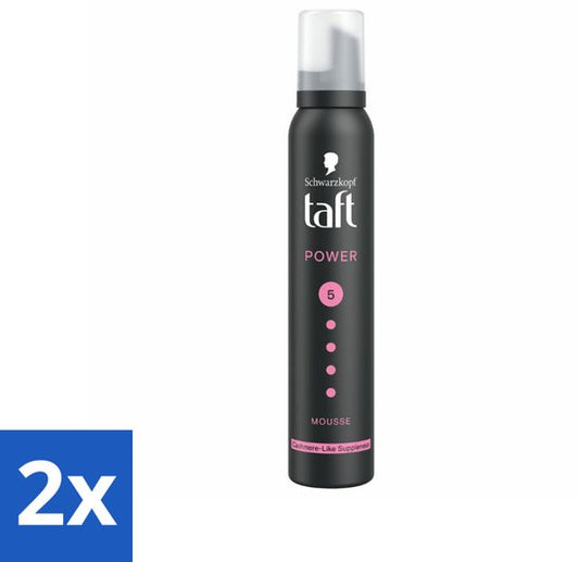 2 x Taft - Haarmousse - Power 5 - Zijdezachte hold - 200 ml - Haar Mousse - Volume Mousse - Haar Styling - Zijdezacht Haar - Stevige Hold