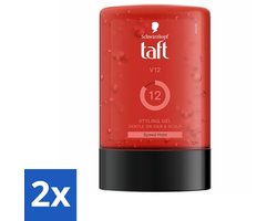 2 x Taft - V12 - Styling Gel - Supersnelle hold - 300 ml - Styling Gel - Taft V12 - Snel Drogend - Sterke Hold - Vegan Styling Gel