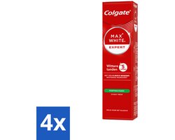 4 x Colgate – Max White Expert Purifying Power – Tandpasta – 75 ml - Tandpasta - Witte Tanden - Glimlach Verhelderen - Waterstofperoxide - Koffie En Thee Vlekken