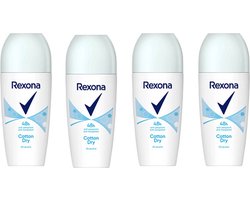 Rexona - Deoroller - Cotton Dry - Anti Perspirant - Anti Transpirant - 50 ml - 48 HR - Voordeelverpakking 4 x 50 ml