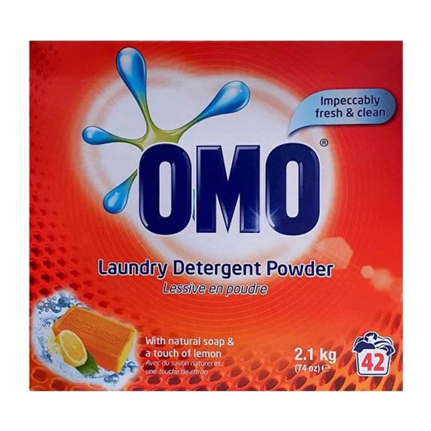 Omo - Wasmiddel - Waspoeder - Natural Soap & A Touch of Lemon - 42Wb/2,1kg