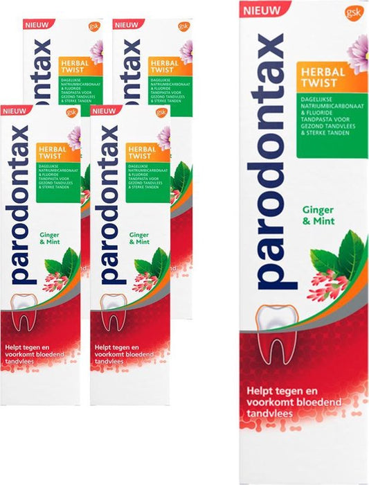 Parodontax - Tandpasta - Herbal Twist - Ginger & Mint - 75ml x 4