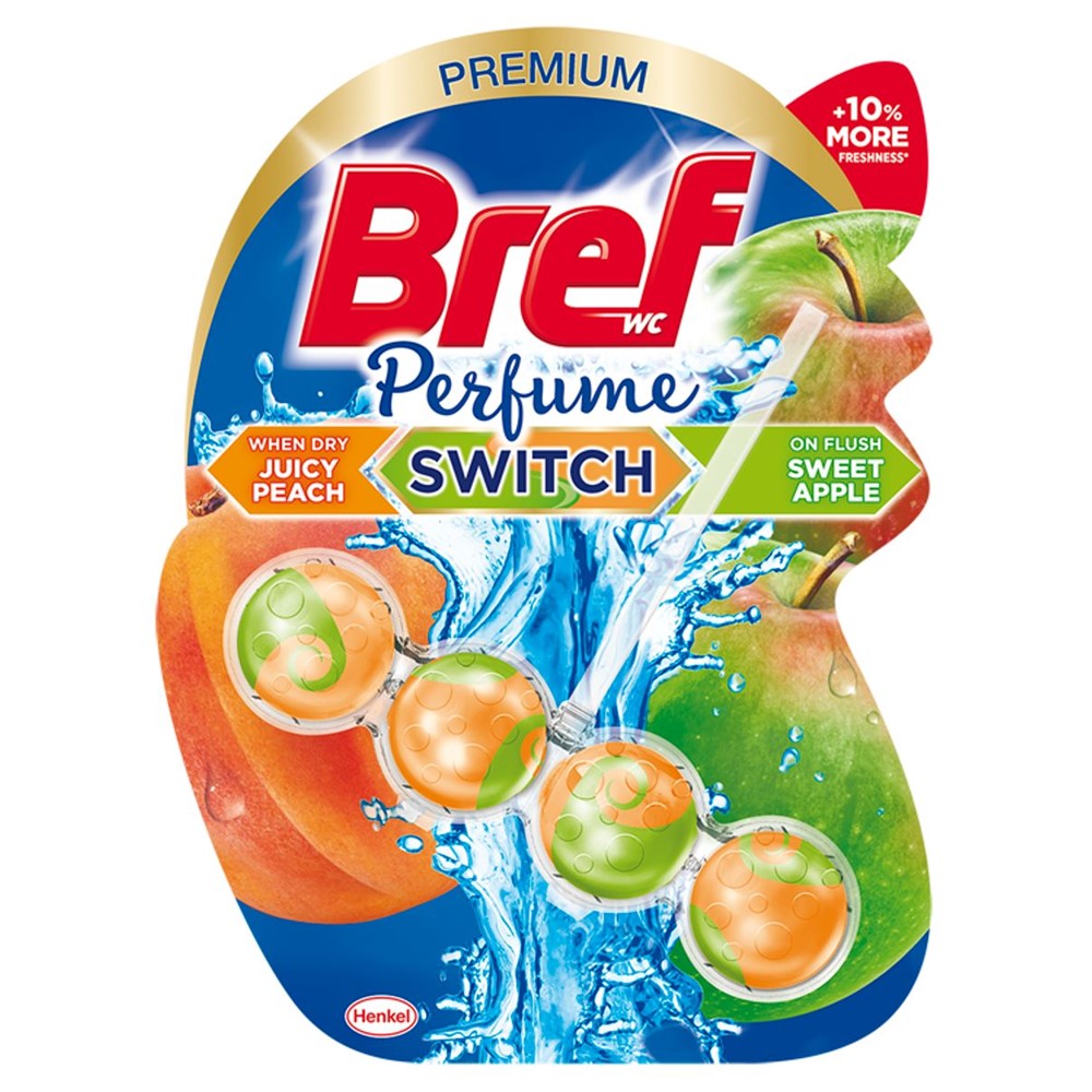 Bref - Toiletblok - Perfume Switch - Juicy Peach & Sweet Apple - 50g