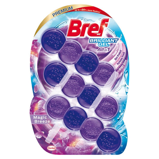 Bref - Toiletblok - All-in 1 - Brilliant Gel - Magic Breeze - 3x42g