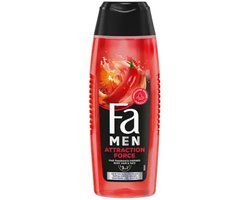 Fa Men Douchegel en Shampoo Attraction Force - 12 x 250 ml - Voordeelverpakking