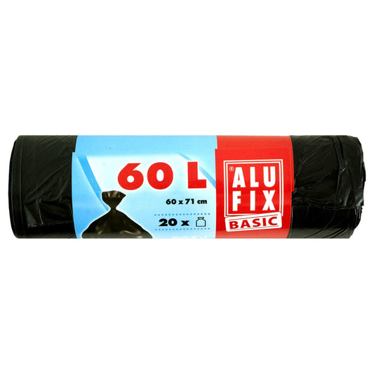 Alufix Basic - Vuilniszakken - 60L - 60x71cm - Black - 20 Stuks