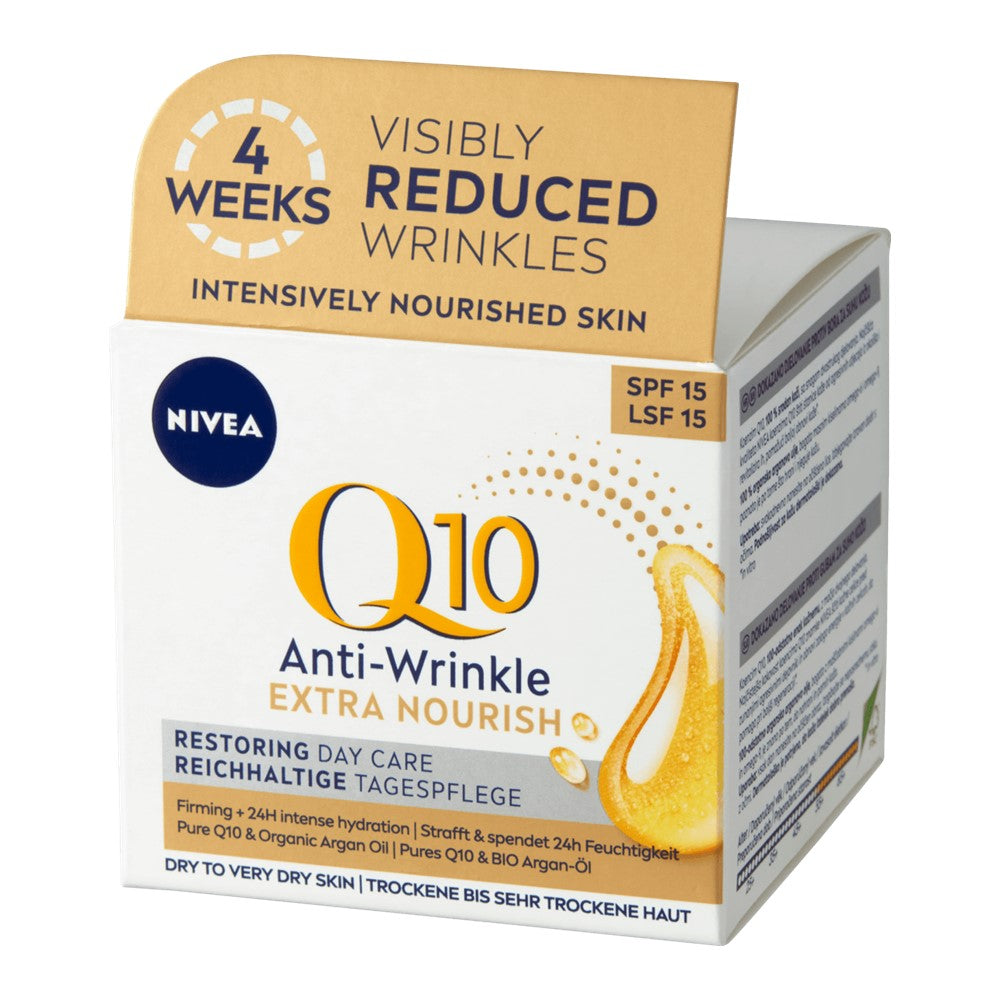NIVEA_Q10 Power przeciwzmarszczkowy + ekstra od?ywienie krem na dzie? SPF15 cera dojrza?a i wymagaj?ca 50ml