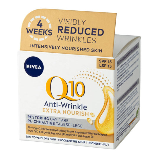 NIVEA_Q10 Power przeciwzmarszczkowy + ekstra od?ywienie krem na dzie? SPF15 cera dojrza?a i wymagaj?ca 50ml