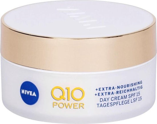NIVEA_Q10 Power przeciwzmarszczkowy + ekstra od?ywienie krem na dzie? SPF15 cera dojrza?a i wymagaj?ca 50ml