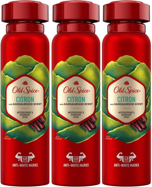 Old Spice Citron Sandalwood Deodorant Spray - 3 x 150 ml