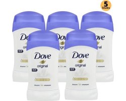 Dove Original Deodorant Stick - Anti Transpirant Deo Stick met 0% Alcohol - 48 Uur Zweetbescherming - Deodorant Vrouw - 5-Pack