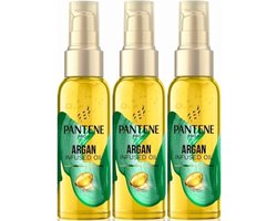Pantene Pro V Haarolie Argan Infused Hair Oil - 3x100 ml - Haar Olie Argan - Voor Gezonder en Zachter Haar - Niet Vettig of Plakkerig