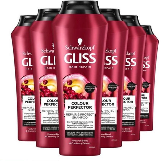 Gliss Kur - Color Protect & Shine Shampoo - Schwarzkopf - 6 x 250 ml - Voordeelverpakking