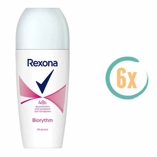 Rexona Women Biorythm Roll On Deodorant - 6 x 50 ml