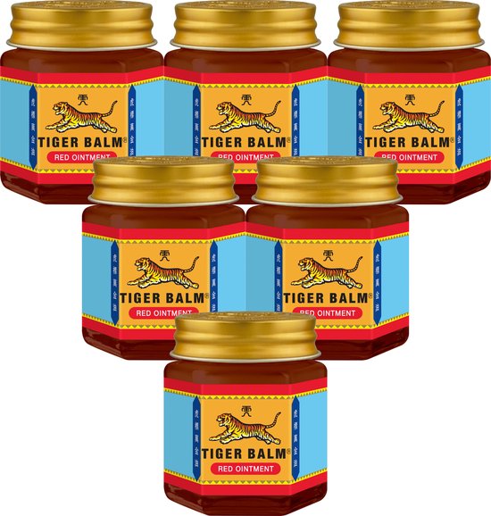 Tiger Balm Red Ointment - Tijgerbalsem Tegen Vermoeide Spieren & Gewrichten - 6x21ML
