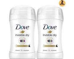 Dove Invisible Dry Deodorant Stick - Anti Transpirant Deo Stick met 0% Alcohol - 48 Uur Zweetbescherming - Deodorant Vrouw - 2-Pack