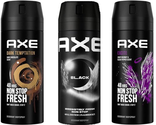 Axe Deodorant Spray MIX - Exite - Dark Temptation - Black