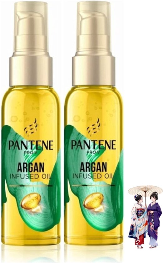 Pantene Pro V Haarolie Argan Infused Hair Oil - Haar Olie Argan - Voor Droog en Beschadigde Haar - Niet Vettig of Plakkerig - 2 x 100 ml