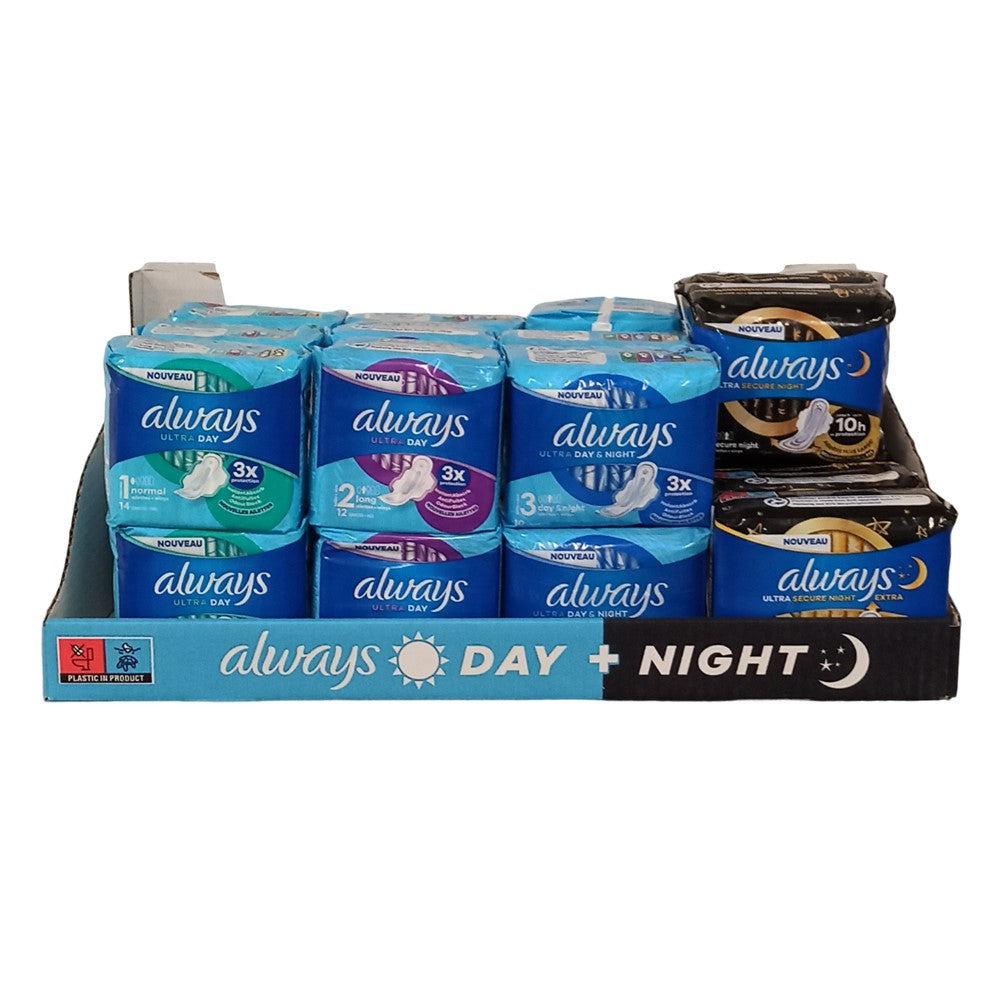 Always - Display - Maandverband - Ultra Day + Night - 5 Assortimenten - 24 Stuks