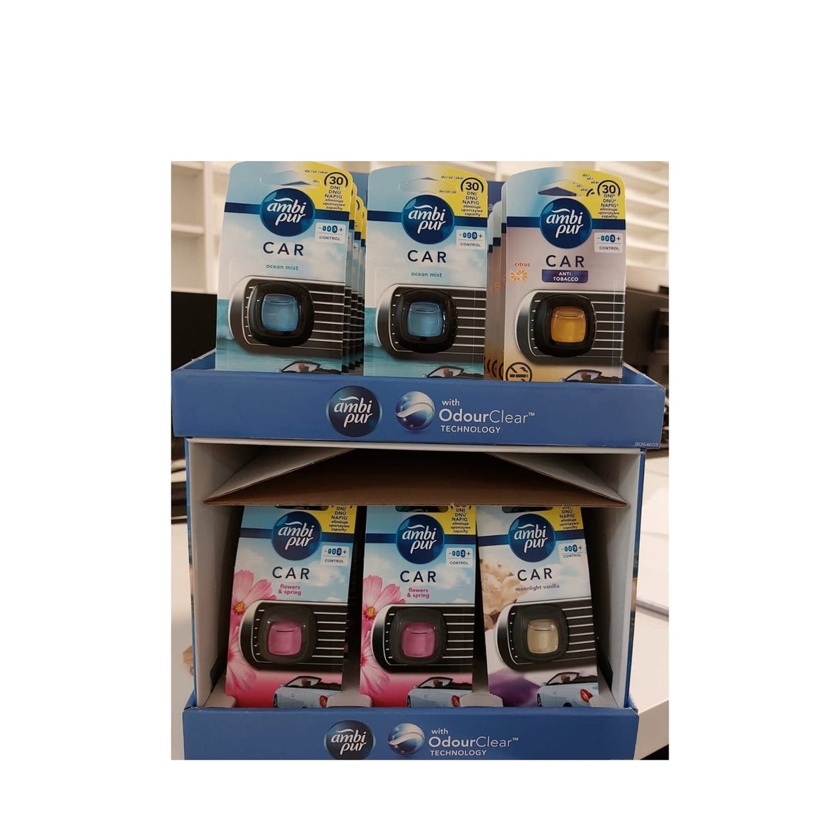 Ambi Pur - Display - Wegwerp Autoverfrisser - 4 Assortimenten - 36 Stuks