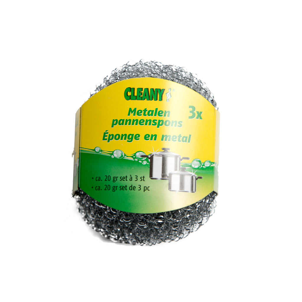 Cleany - Huishoud artikelen - Metalen Pannenspons - 20g - 3 Stuks
