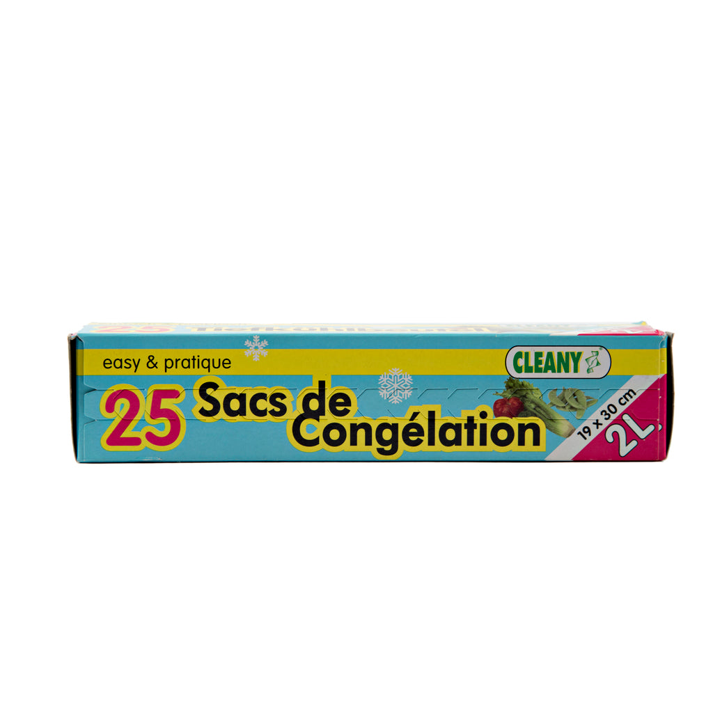 Cleany - Huishoud artikelen - Diepvrieszakken - 19x30cm - 2L - 25 Stuks